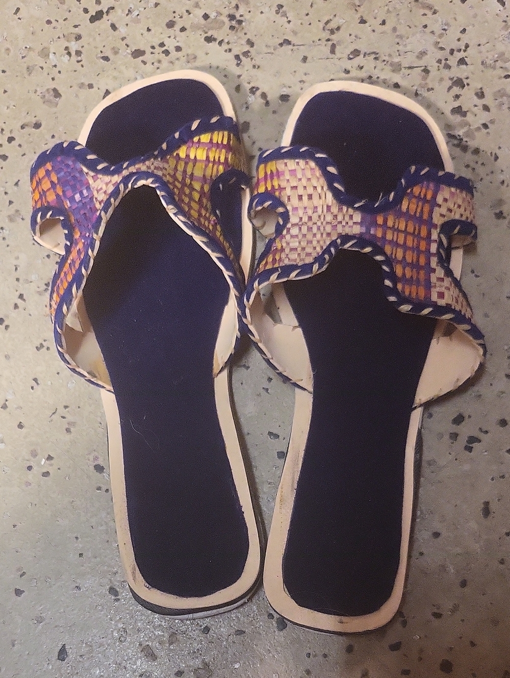 African H SAFARI Women's Navy Blue Woven Slide Sandals Style 2 Isa Size 9 - Picture 1 of 2